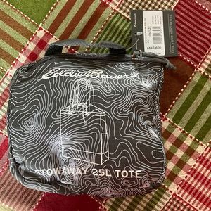 NWT Eddie Bauer stowaway bag gray with ripple design